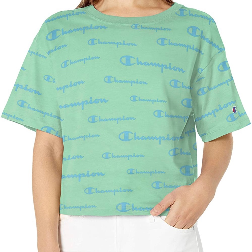 Champion Women’s Logo All Over Crop Top